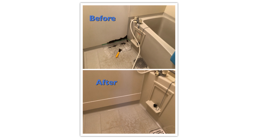 埼玉県所沢市 浴室壁面サビ補修・浴槽塗装