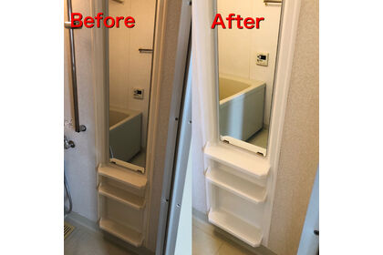 浴室ミラーキャビネット補修・塗装　東京都新宿区